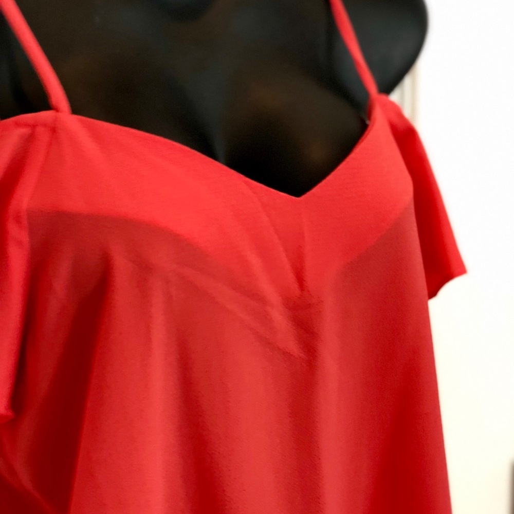 Overstitched burnt orange blouse top NWT - Picture 2 of 7